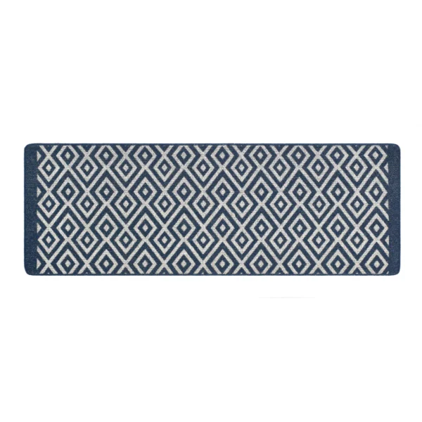 Tapis Cuisine Bleu Losanges