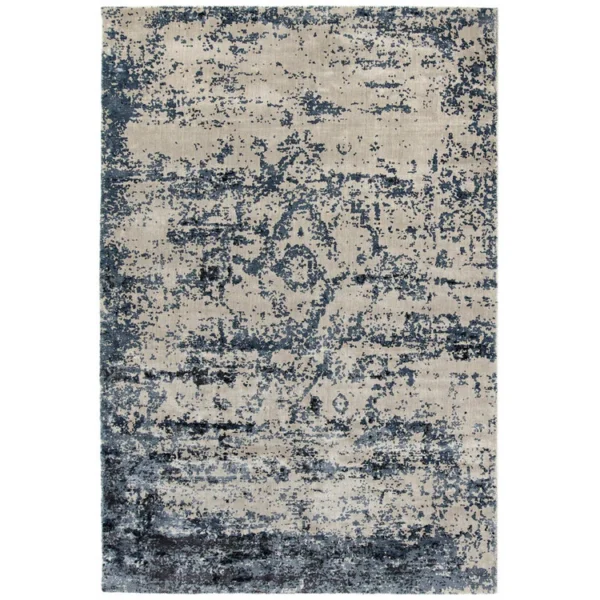 Tapis Blanc Bleu Persia Moderniste