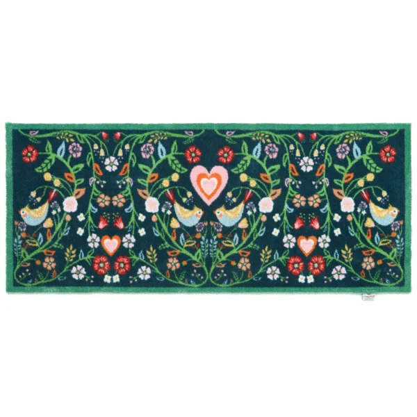 Tapis d'Entrée Lavable Absorbant Couloir Love Birds