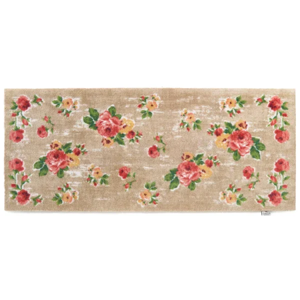 Tapis Lavable en Coton Couloir Vintage Rose