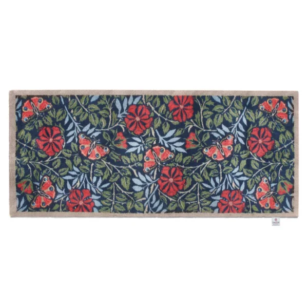 Tapis Lavable Couloir Fleurs Papillons