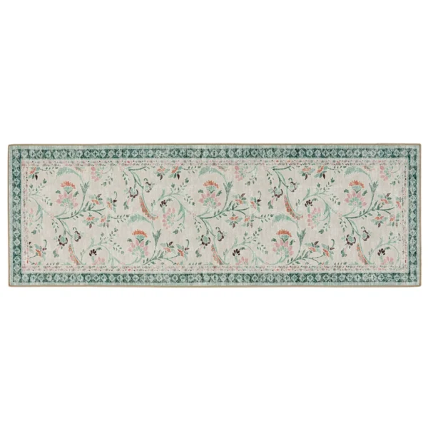 Tapis De Couloir Floral Anglais Lavable