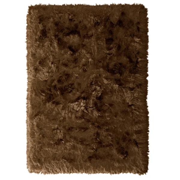 Tapis Fourrure Glamour Deluxe Marron Salon Chambre
