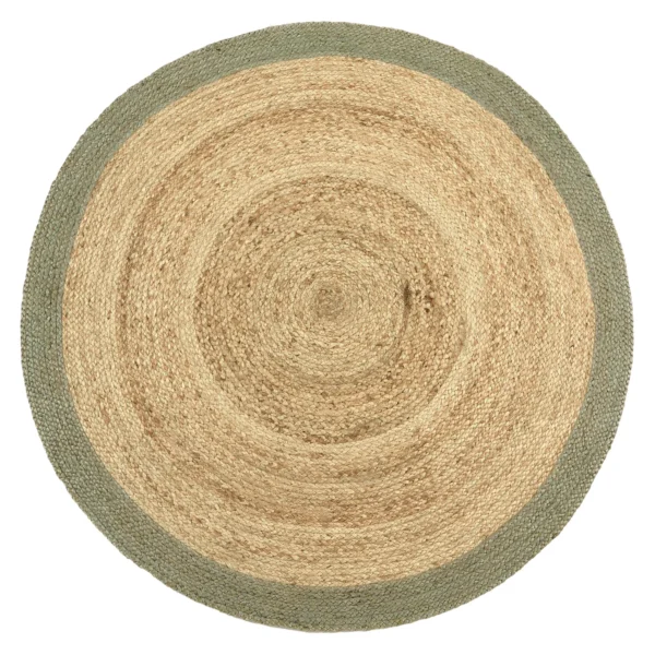 Tapis rond en jute bord Vert