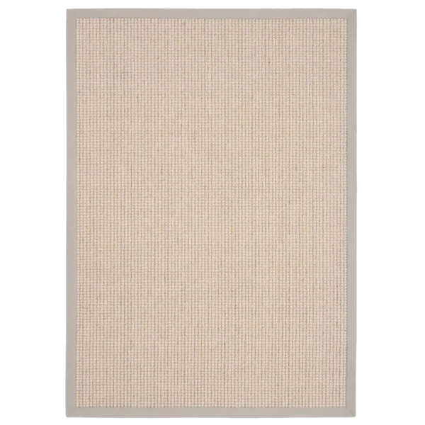 Tapis Naturel en Sisal Bouclé Bord Gris