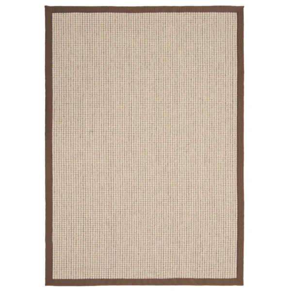 Tapis en Sisal Bouclé Bord Marron