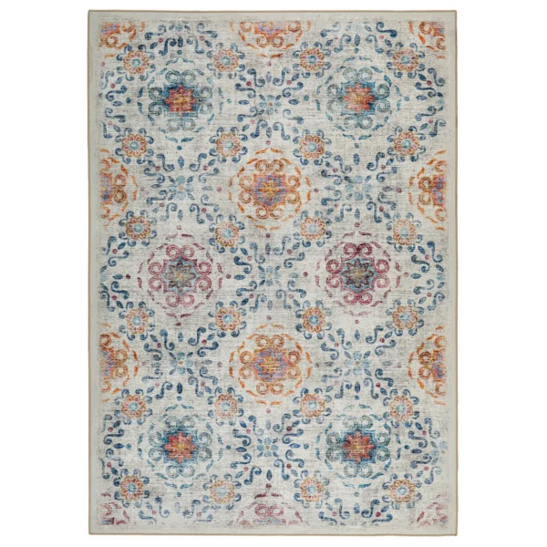 Tapis Lavable Damas Coloré
