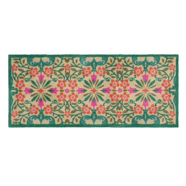 Tapis Lavable Fleur Folk Couloir