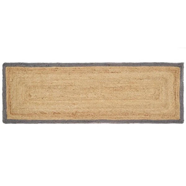 Tapis de Couloir Bord Gris Jute