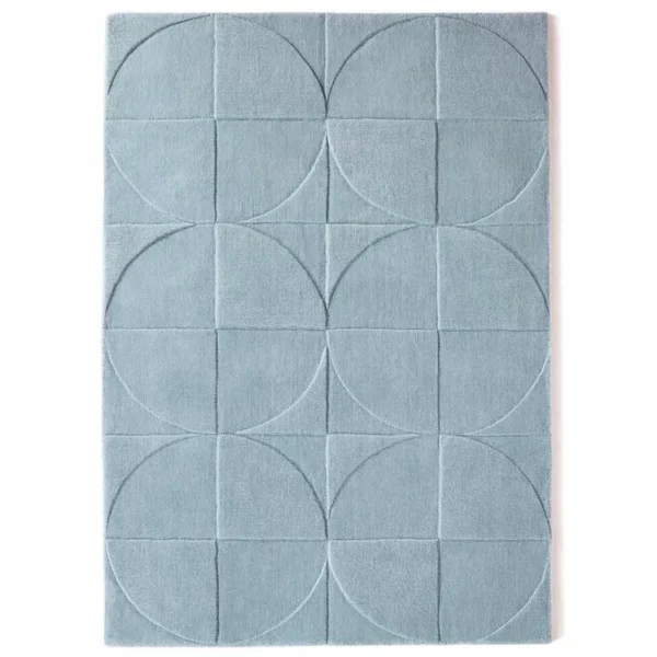 Tapis en laine Penny Géo Bleu Ciel