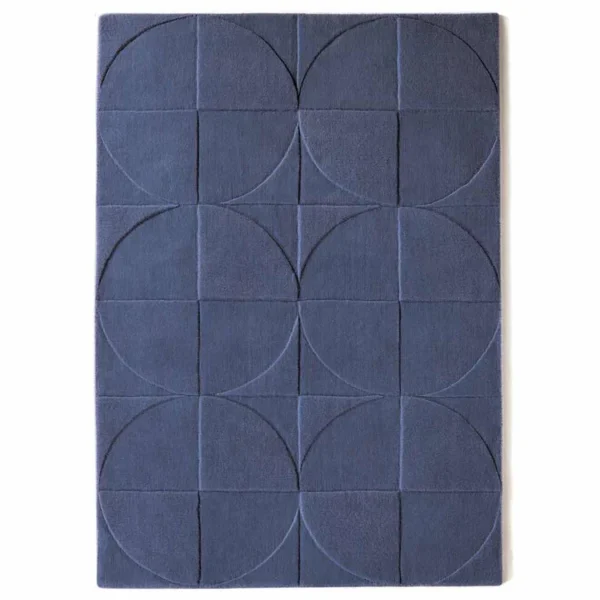 Tapis Bleu Canard Géo Moderniste