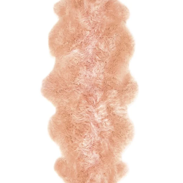 Tapis Coloré Peau de Mouton Véritable Saumon