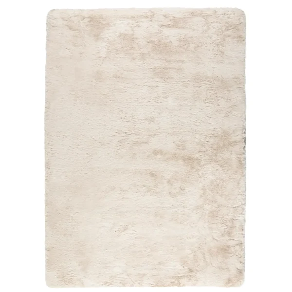 Tapis Descente de Lit Blanc Ivoire Fourrure Eddy