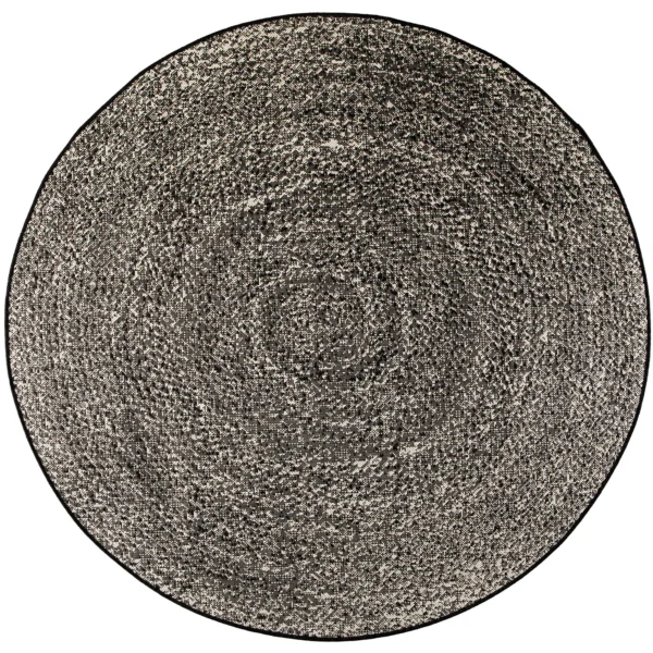 Tapis Polypropylène Extérieur Maliya Rond Noir