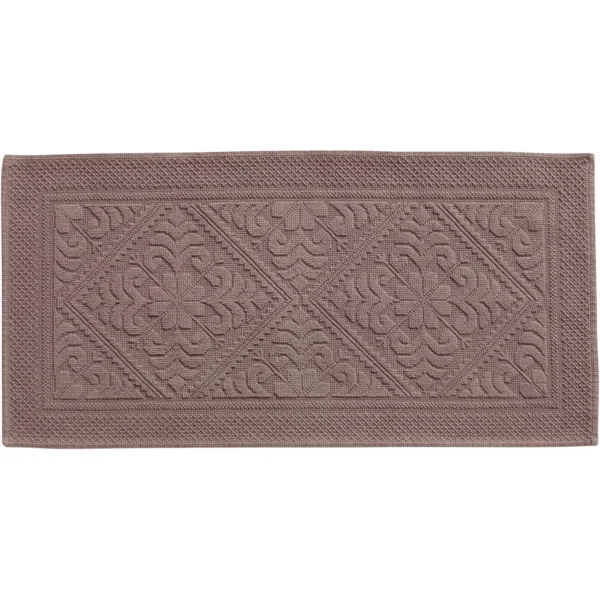 Grand Tapis de Bain Noisette 54×110 cm Lot de 2 Pièces