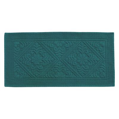 Grand Tapis de Bain Bleu Canard 54×110cm  Lot de 2 Pièces
