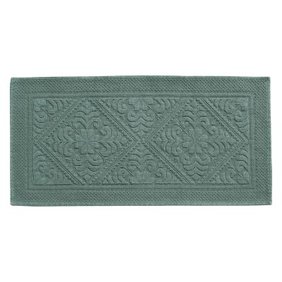 Tapis de Bain Vert de Gris 54×110 cm Lot de 2 Pièces