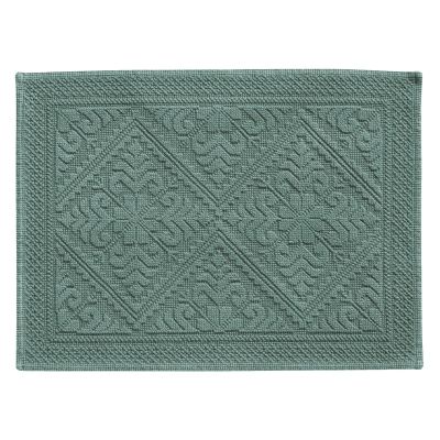 Tapis de Salle de Bain Lot de 2 Pièces Vert Gris 54×64 cm
